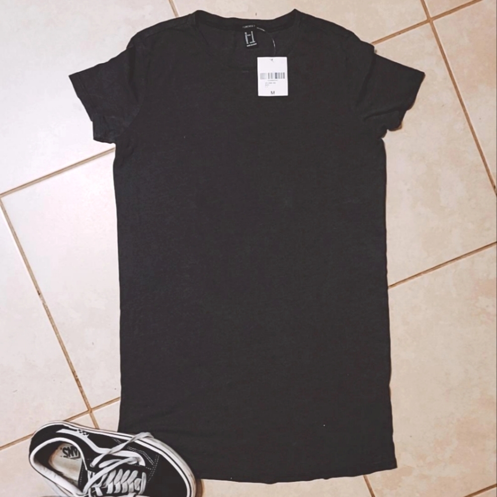 Forever 21 off black knit t-shirt dress